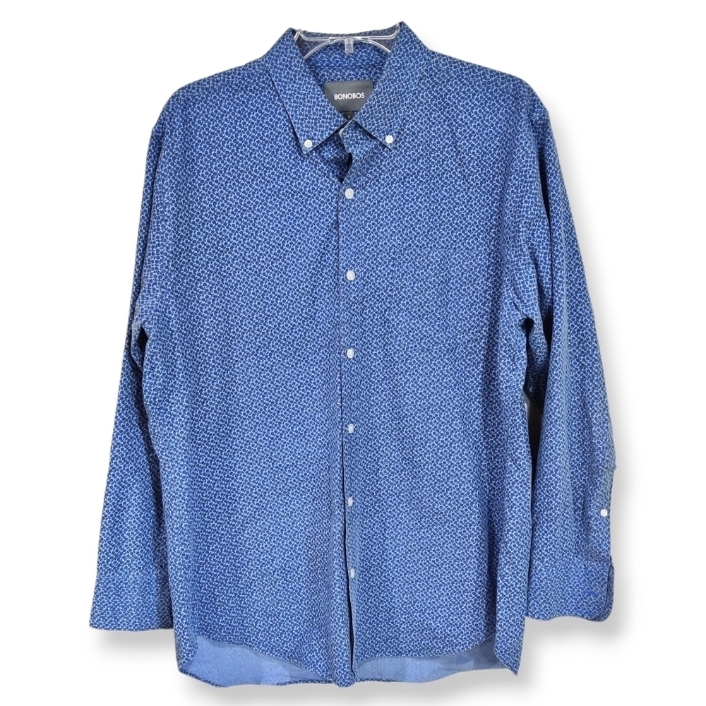Bonobos Button Down Long Sleeve Shirt, Slim Fit, Floral Dress Shirt, Size Large